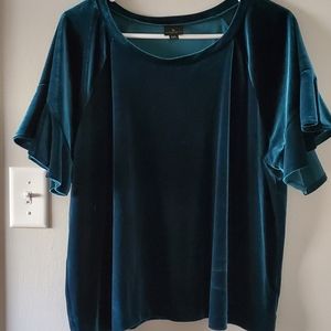 Emerald Green Velour Top